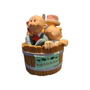 1987 Hallmark Nursery Rhyme THREE MEN IN A TUB Keepsake Christmas Ornament